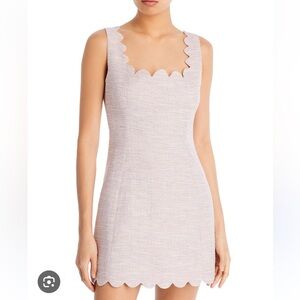 AQUA
Tweed Scalloped Sheath Mini Dress